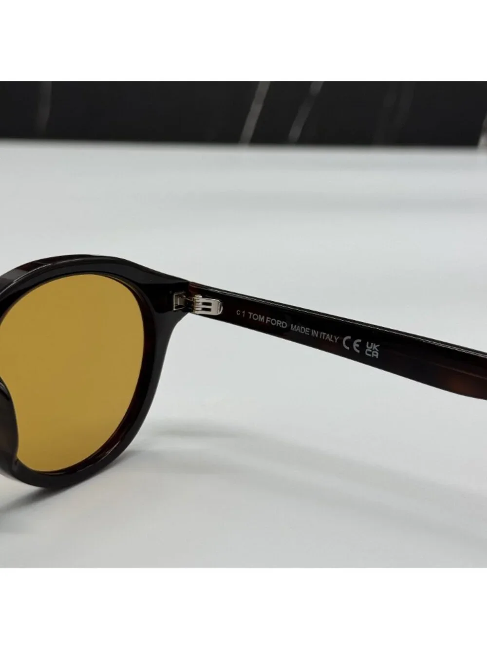 NWT Tom Ford FT1123-D 52E Black Yellow Sunglasses Authentic